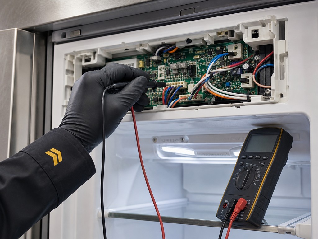 Reading a Sub-Zero control panel error code in a Walnut Creek kitchen